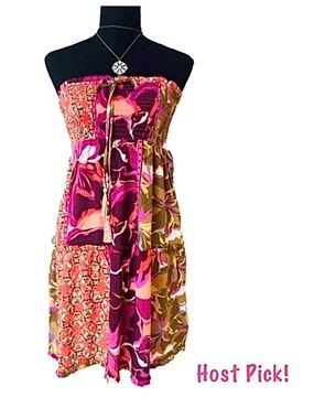 SO GOODS for LIFE ~ Women’s elastic tube top multi-colored lightweight dress XS